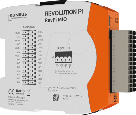 4260498391639 - Revolution Pi by Kunbus RevPi MIO PR100323 SPS-Erweiterungsmodul 24 V DC