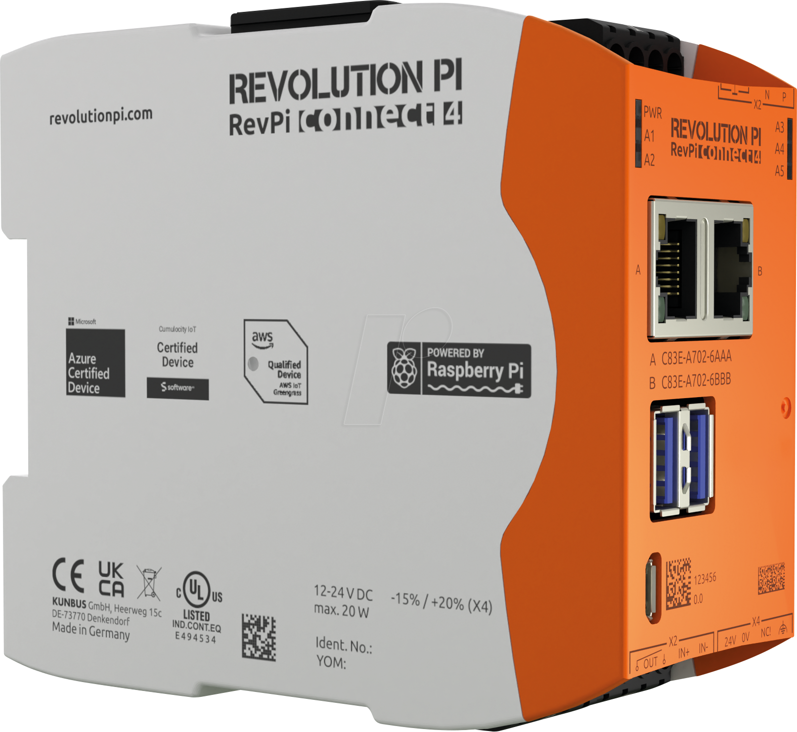 4260498392100 - Revolution Pi by Kunbus PR100395 RevPi Connect 4 32 GB 8 GB SPS-Erweiterungsmodul