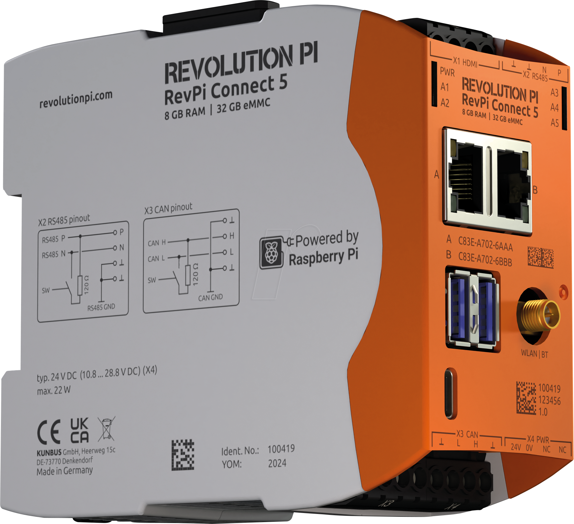 4260498392322 - REVPI C5 32G8WC - RevPi Connect 5 32 GB 8 GB WLAN RS485 CAN FD