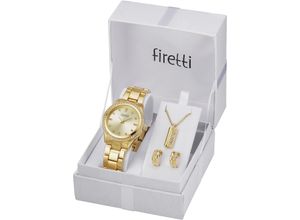 4260503030300 - Quarzuhr FIRETTI Armbanduhren goldfarben Damen Quarzuhren Armbanduhren Armbanduhr Damenuhr Glassteine ideal auch als Geschenk