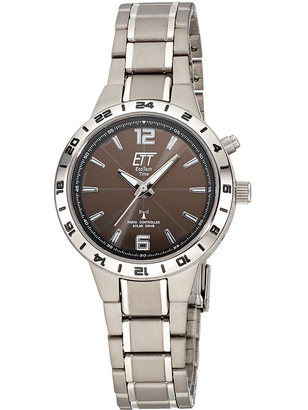 4260503038689 - Funkuhr Titan Basic ELT-11446-21M Armbanduhren grau (grau titansilberfarben) Damen Solaruhren Solar