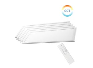 4260508896949 - ENOVALITE 5er Pack LED CCT Panel mit Fernbedienung dimmbar 120x30 cm