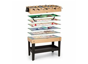 4260509684194 - Oneconcept - Game-Star Spieletisch mit 15 Spielen Multigame Ablagefach mdf - Birke