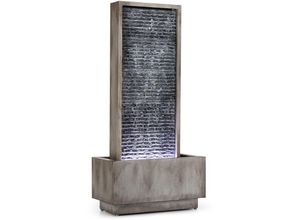 4260509689618 - Feldt Imperia Grey Edition - Fontaine de jardin décorative  Jeux deau  Intérieur et extérieur  Pompe de 10 w  IPX8  Câble de 10m  led  Métal