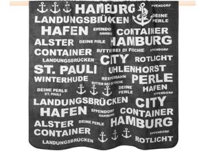 4260510598626 - Wohndecke PAD TYPO HAMBURG Wohndecken Gr B L 150 cm x 200 cm grau (dakr grey) Decken Made in Europe