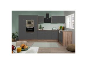 4260515339903 - Küchenprogramm Eiche York Winkelküche 370 cm inkl E-Geräte & Mineralite Einbauspüle grau 4260515339903 - Küchenprogramm Eiche York Winkelküche 370 cm inkl E-Geräte & Mineralite Einbauspüle grau