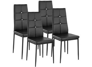 4260517461794 - tectake® 4er Set Esszimmerstuhl gepolstert mit Kunstlederbezug schlanke Stahlbeine 40 x 42 x 97 cm