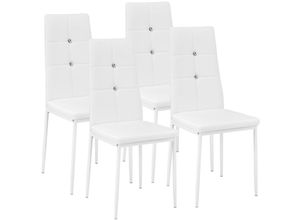 4260517461817 - tectake® 4er Set Esszimmerstuhl gepolstert mit Kunstlederbezug schlanke Stahlbeine 40 x 42 x 97 cm