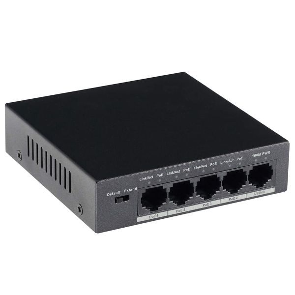 4260524123968 - GOLIATH 4-Port PoE Switch &  1-Port Gigabit Uplink (RJ45 10 100Mbps Ethernet Switch)