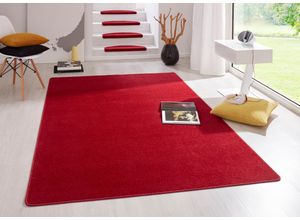 4260525250816 - Teppich HANSE HOME Fancy Teppiche Gr B L 200 cm x 280 cm 7 mm 1 St rot Esszimmerteppiche Kurzflor weich uni gekettelt Wohnzimmer Schlafzimmer Esszimmer