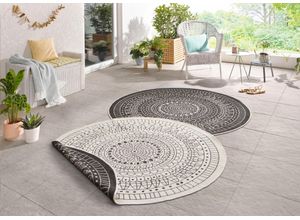 4260525252421 - Teppich Porto Wendeteppich Teppiche Gr Ø 200 cm 5 mm 1 St schwarz Esszimmerteppiche