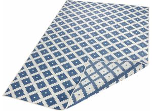 4260525253756 - Teppich Nizza Teppiche Gr B L 200 cm x 290 cm 5 mm 1 St blau (blau creme) Esszimmerteppiche In-& Outdoor Wetterfest Balkon Garten Wohnzimmer Wasserfest