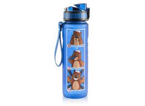 4260526630204 - Lyseren Kindertrinkflasche 600 ml Trinkskala auslaufsicher Fruchtfilter - Blau - Monte Stivo