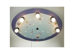 4260529932237 - - led Kinder Deckenleuchte mit bunten Elefanten Zugschalter für LED-Schlummerlicht