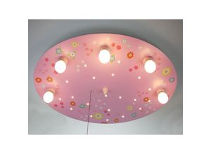 4260529932244 - - led Kinder Deckenleuchte bunte Blumen Zugschalter für LED-Schlummerlicht rund