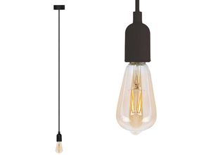 4260529932404 - Vellight - Universal Schnurpendel Textil schwarz mit E27 Filament led Kabel 140cm