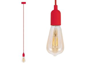 4260529932459 - Vellight - Universal Schnurpendel Textil rot mit E27 Filament led Kabel 140cm