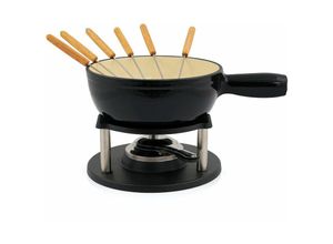 4260532291932 - Bbq-toro - 9-teiliges Gusseisen Fondue Set für 6 Personen 2 l emailliert schwarz