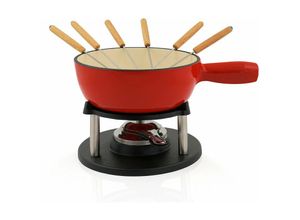 4260532291949 - Bbq-toro - 9-teiliges Gusseisen Fondue Set für 6 Personen 2 l emailliert rot