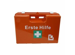 4260535140367 - Erste-Hilfe-Koffer l mit Füllung gem din 13169 inkl Wandhalterung - orange - Lüllmann