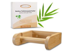 4260545437396 - Ecence - 1x Toiletten-Klo-Papierhalter Bambus Wandmontage ohne Bohren Klorollenhalter wc