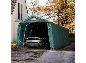 4260546580978 - 33x84m Zeltgarage PVC-Plane dunkelgrün mit Statik (Betonuntergrund) - (49685)