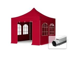 4260546586222 - 3x3m Aluminium Faltpavillon inkl 4 Seitenteile rot - (600153)