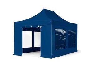 4260546586338 - 3x45m Aluminium Faltpavillon inkl 4 Seitenteile blau - (600207)