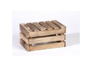 4260546686083 - Holzkiste Geflammt s 34 x 23 x 18 cm Aufbewahrungsboxen - Iwerk