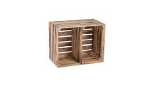 4260546686175 - Holzkiste Geflammt mit Mittelbrett 50 x 40 x 30 cm Aufbewahrungsboxen