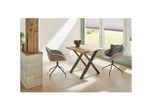 4260546689596 - Tischplatte Eiche massiv 80 x 80 cm 26 mm mit natürlicher Kante