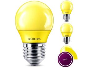 4260554860086 - Led Lampe E27 Tropfenform P45 gelb nicht dimmbar 4er Pack [Energieklasse a] - yellow - Philips