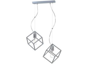 4260554869089 - Pendelleuchte Julie aus Metall in Silber 2 x E27 max60W - Silber - Famlights