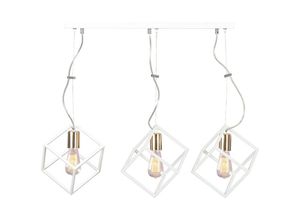 4260554869133 - Pendelleuchte Julie aus Metall in Weiß 3 x E27 max60W - white - Famlights