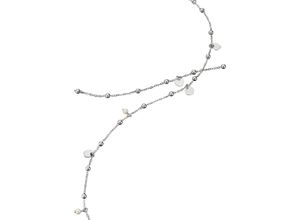 4260562160543 - Lange Kette ENGELSRUFER Liljoy Kreise Herzen ERN-LILJOY-PE Halsketten Gr Silber 925 (Sterlingsilber) Länge 80 cm Breite 14 mm bunt (silberfarben weiß) Damen Made in Germany - mit Perle (synth)