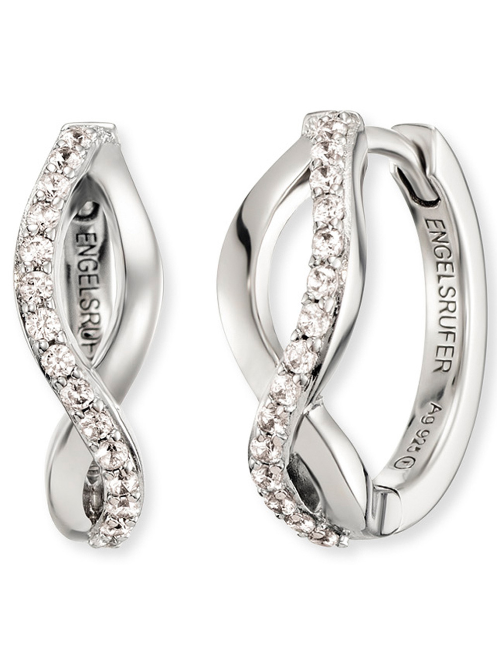 4260562161083 - Paar Creolen ENGELSRUFER Keep it so simple Paradise ERE-PARADISE-ZI-CR ERE-PARADISE-ZI-G-CR Ohrringe Gr Silber 925 (Sterlingsilber) bunt (silberfarben weiß kristallweiß) Damen Creolen mit Zirkonia (synth)