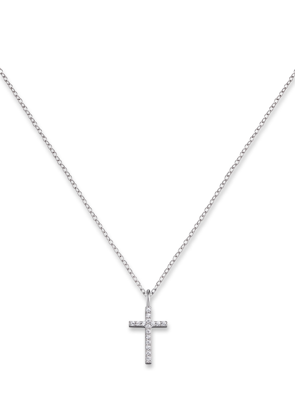 4260562169638 - Kette mit Anhänger ENGELSRUFER Kreuz ERN-LILCROSS-ZI-G Halsketten Gr Silber 925 (Sterlingsilber) Länge 42 cm silberfarben (silber 925) Damen Ketten mit Anhänger Zirkonia (synth)