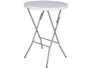 4260563536415 - - Klappstehtisch rund Ø80cm H110cm Weiß Grau-M304737 - MC4700