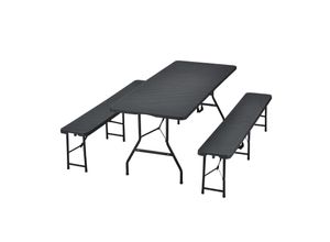 4260565523567 - Bierzeltgarnitur Amberg 3-teilig & klappbar 180x74x74 cm Festzeltgarnitur Tisch & 2 Bänke