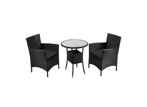 4260565523918 - Polyrattan Balkon Set Bayamo 3-teilig für 2 Personen – Balkonmöbel mit Tisch & 2 Stühlen