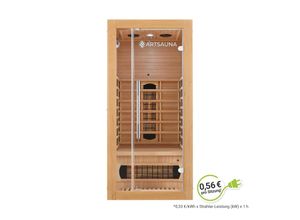 4260565528586 - Infrarotkabine Kiruna90 mit 4 Vollspektrum- & 3 Flächenstrahler 1 Person 90 x 90 x 190 cm led Farblicht & Glastür Infrarotsauna Sauna - Artsauna