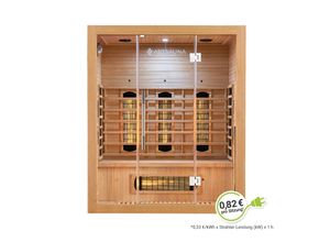 4260565528593 - Infrarotkabine Kiruna160 mit 6 Vollspektrum- & 3 Flächenstrahler 3 Personen 160x105x190 cm led Farblicht & Glastür Infrarotsauna Sauna - Artsauna