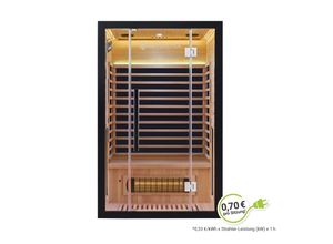 4260565528609 - Infrarotkabine Skara 120 mit 3 Vollspektrum- & 5 Flächenstrahler 2 Personen 120x105x190 cm led Farblicht & Glastür Infrarotsauna Sauna - Artsauna