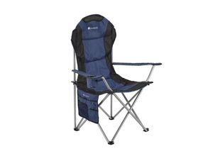 4260565528760 - Campingstuhl Lido mit Getränkehalter & Tasche - Camping Klappstuhl gepolstert - Stuhl Blau