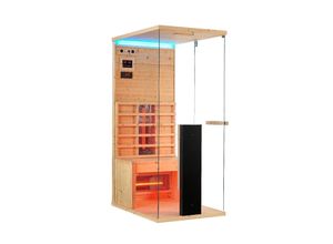 4260565528838 - Infrarotkabine Kolari 80 mit 3 Vollspektrumstrahler 1 Person 80x110x190 cm led Farblicht & Glasfront Sound System Infrarotsauna Sauna - Artsauna