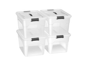 4260565529279 - Aufbewahrungsbox mit Deckel - Kunststoff Boxen groß stapelbar transparent - Box Aufbewahrung Aufbewahrungsboxen - 4er Set mit je 30L - Juskys