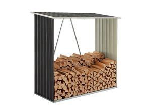 4260565529453 - Holzunterstand Enno für Brennholz außen - Kaminholzregal aus Stahl für Kaminholz - Anthrazit