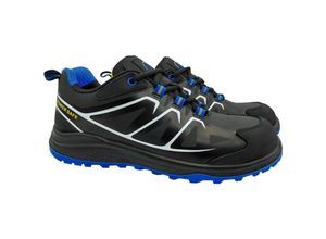 4260567312954 - Power Safe - Sicherheitshalbschuh tobi S1P schwarz-blau-gelb Sicherheitsschuhe