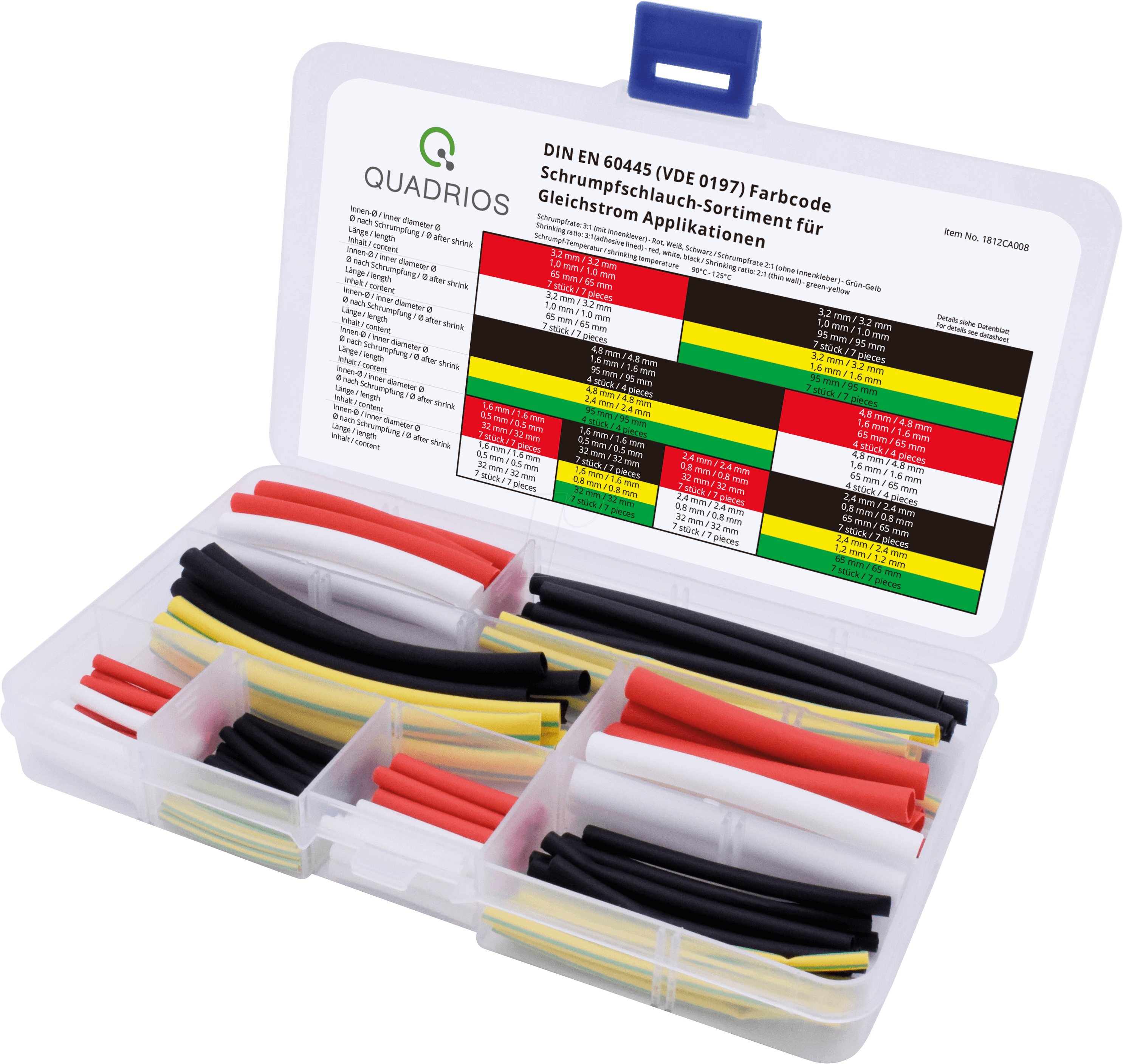 4260573961429 - QUAD 1812CA008 - Schrumpfschlauch Set - DIN EN 60445 100 teilig