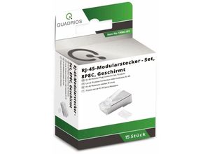 4260573964628 - Modularstecker Set Polzahl 8P8C - geschirmt 15 Stk 1906C163 Stecker gerade Polzahl 8 - Quadrios